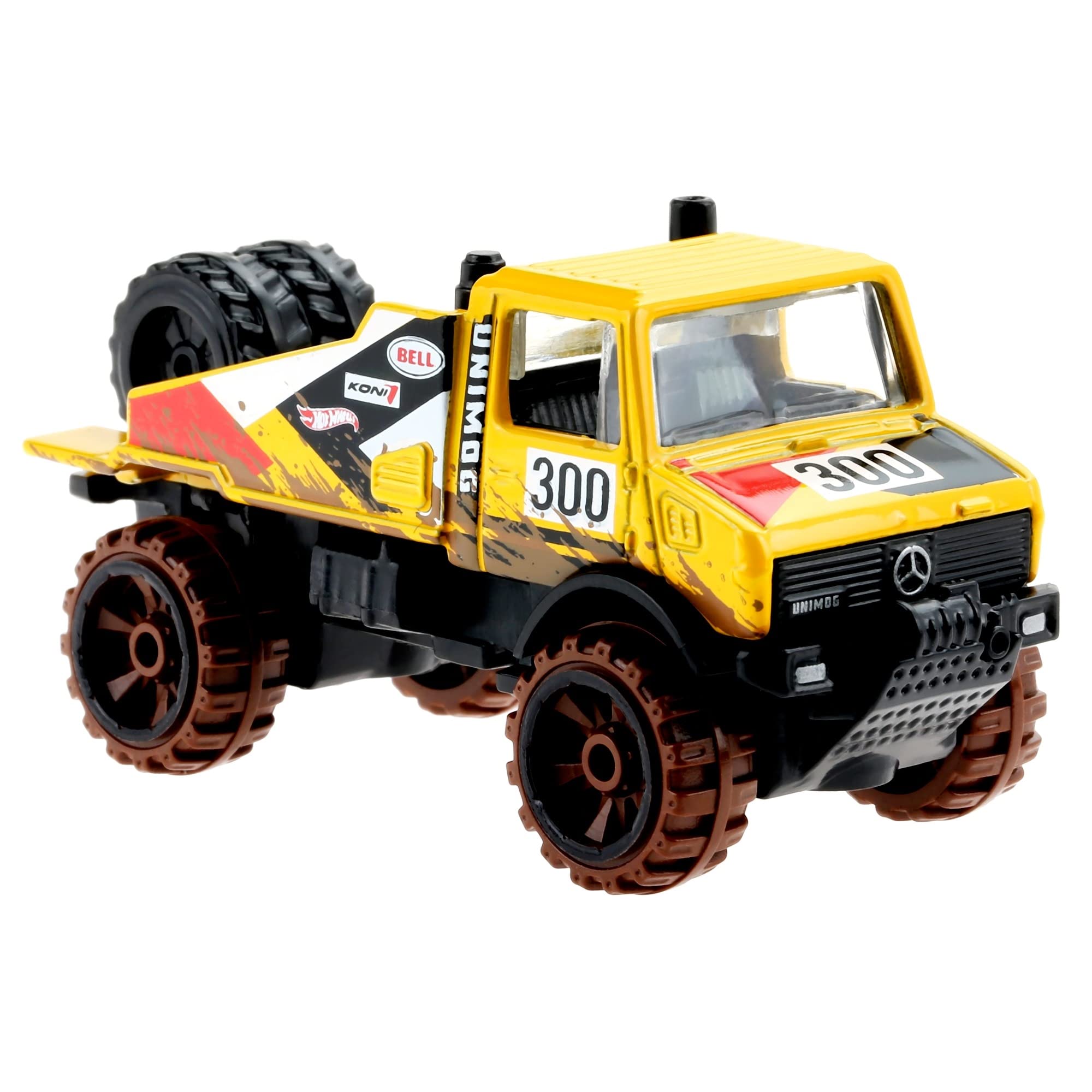 Hot Wheels - Mercedes-Benz Unimog 1300 - Off -Road Mud Runners 1/5 [Yellow]