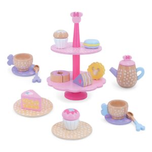 Just Play Disney Wooden Toys Minnie Mouse Tea Set, Pretend Play, Officially Licensed Kids Toys for Ages 3 Up, Amazon Exclusive