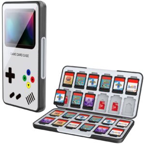 HEIYING Game Card Case for Nintendo Switch& Switch OLED& Switch Lite,Portable Switch Game Memory Card Storage with 24 Game Card Slots and 24 Micro SD Card Slots.