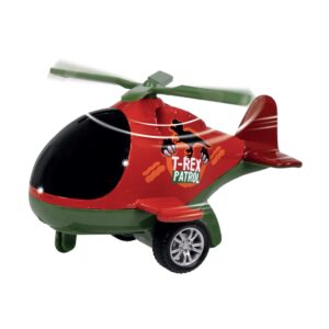 Patrol & Rescue Helicopter - T-Rex from Deluxebase. Friction Helicopter Toy with Spinning Rotor for Kids and Toddlers