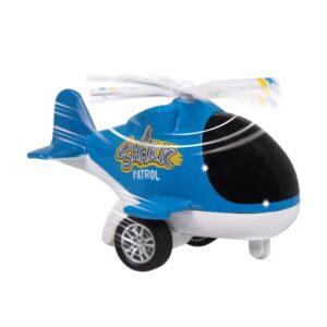 Patrol & Rescue Helicopter - Shark from Deluxebase. Friction Helicopter Toy with Spinning Rotor for Kids and Toddlers