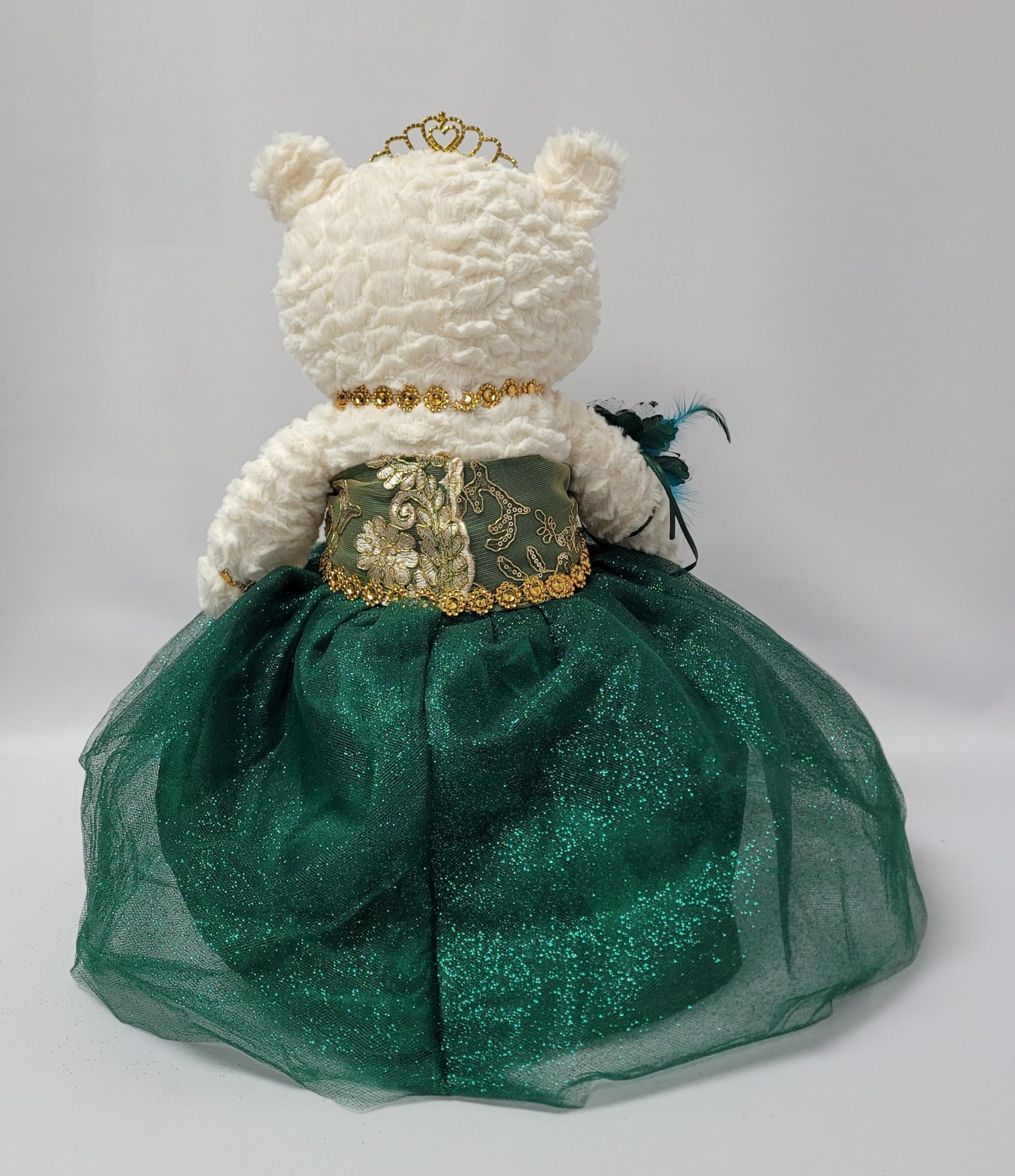 KINNEX COLLECTIONS SINCE 1997 20" Quince Anos Quinceanera Last Doll Teddy Bear with Dress (Centerpiece) ~ ARC16831-33 (Emerald Green)