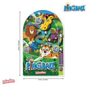 Pingball Wild Travel Game by Deluxebase - Mini Pinball Game, a Classic Retro Handheld Arcade Game. Small Travel Games for Kids are Great Action Games and Reflex Games for Party Favor or Party Bags