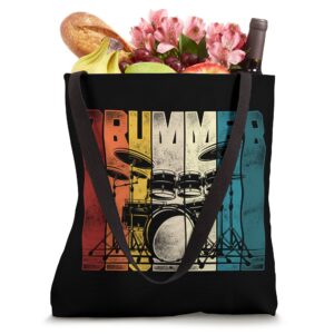 Drummer Drum Set Retro Vintage Tote Bag