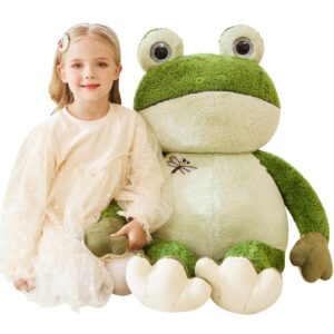 EARTHSOUND Giant Frog Stuffed Animal Plush Toy,Large Frog Jumbo Cute Soft Toys,Big Size Huge Fluffy Plushy Oversized Fat Plushie,Gifts for Kids Girls Boys Girlfriend (30 inches, Green)