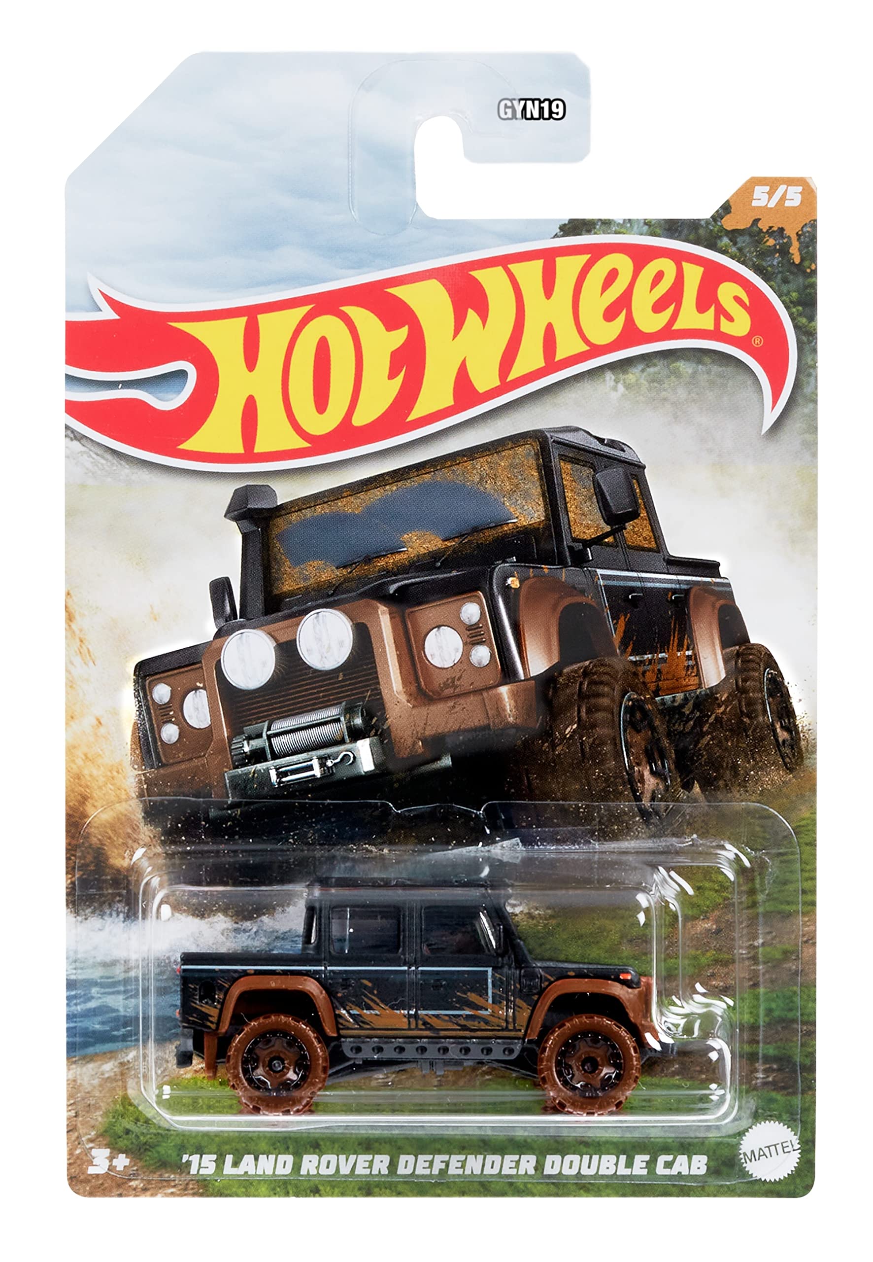 Hot Wheels - '15 Land Rover Defender Double Cab - Off-Road Mud Runners 5/5 [Black]