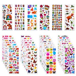 habett 3d stickers for kids & toddlers, 920+ 3d puffy stickers 36 different sheets including animals, letters, numbers, dinosaurs, cars and more for boys, girls, teachers, reward, craft scrapbooking