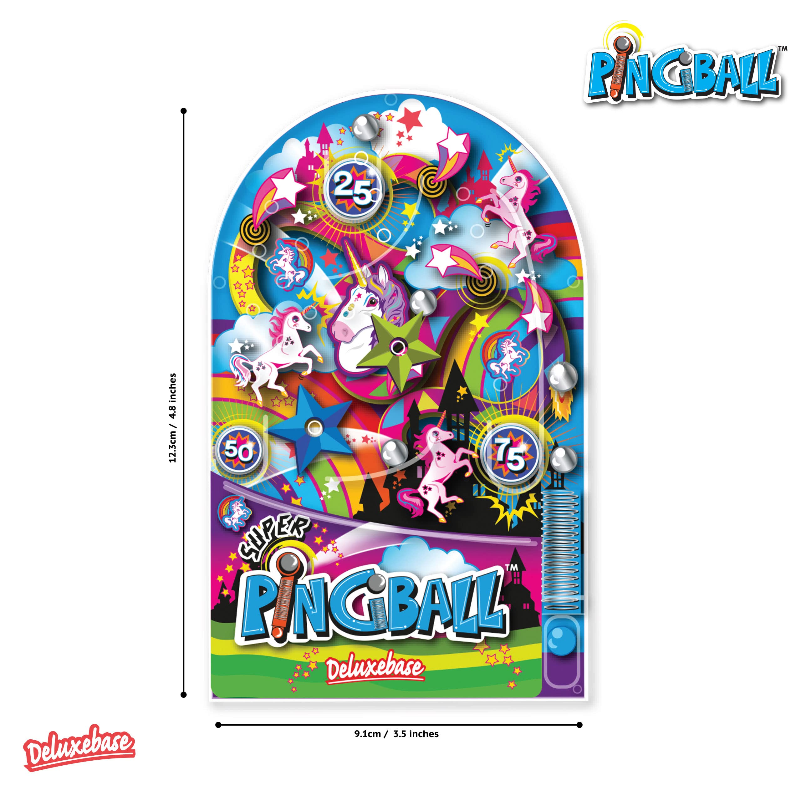 Pingball Unicorn Travel Game by Deluxebase - Mini Pinball Game, a Classic Retro Handheld Arcade Game. Small Travel Games for Kids are Great Action Games and Reflex Games for Party Favor or Party Bags