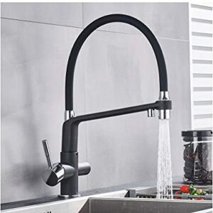 YJRIC Kitchen fau cet Kitchen Water Filter Faucet Kitchen faucets Dual Spout Filter Faucet Mixer 360 Degree Rotation Water Purification Feature Taps,Black