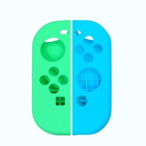 Soft Silicone Case Anti-Slip Shell Cover Replacement for Nintendo Switch Joycon Cover (Blue+Green)