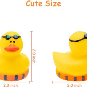 Haooryx 20Pcs Summer Beach Rubber Duckies Float Bathtub Ducky Swimming Pool Toys Summer Theme Novelty Funny Squeeze Ducks for Kids Birthday Party Favors Prize Rewards Baby Shower Bath Toys Decoration