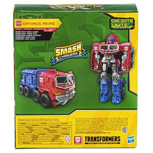 Transformers Bumblebee Cyberverse Adventures Dinobots Unite Smash Changer Optimus Prime Action Figure, Toys for 6 Year Old Boys and Girls and Up, 9-Inch