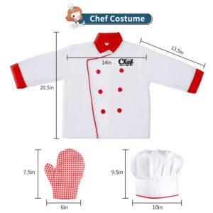 Lesheng space Chef Costume for Kids, Cook Role Play Dress -Up Set with Realistic Kitchen Toys, Pretend Chef Outfit for Halloween