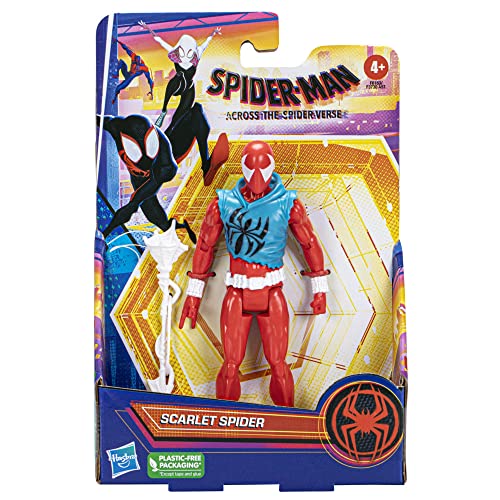 Marvel Spider-Man: Across The Spider-Verse Scarlet Spider Toy, 6-Inch-Scale Action Figure with Web Accessory, Marvel Toy for Kids Ages 4 and Up