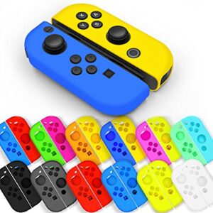 JiaLe cco Soft Silicone Case Anti-Slip Shell Cover Replacement for Nintendo Switch Joycon Cover (Blue+Yellow)