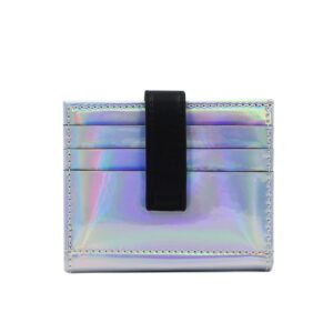 RARITYUS Women Shiny Wallet Holographic Bifold Leather Small Card Holder Coin Change Wallet Clutch Purse