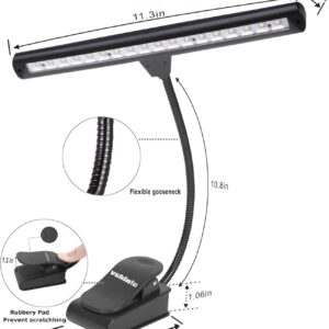 Vshinic Music Stand Light,Clip On Piano Lights 18 LED Orchestra Light Clip On Reading Light,Fully Adjustable No Flicker for Piano,Book Reading, DJ, Craft Work (Powered by AC Adapter AAABatteries)