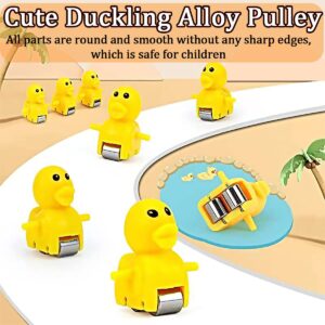 JOYGETIN Small Ducks Climbing Toys,Electric Duck Climbing Stairs Tracks Slide Toy Set,Duck Roller Coaster Toy with Flashing Lights & Music On/Off Button