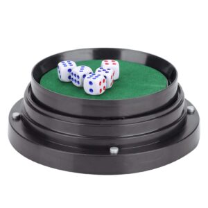 Shanrya Automatic Dice Roller, Automatic Dice Cup, Dice Replacable Black with 5 Dices for Club Pub