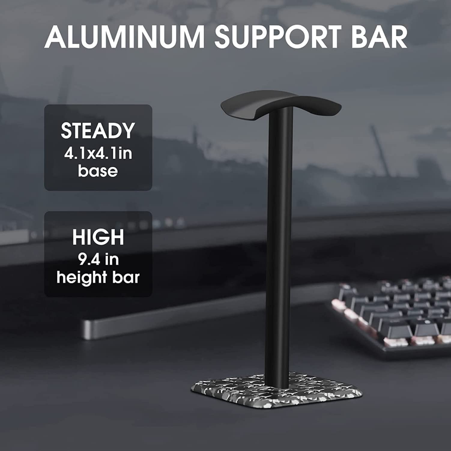 FEIYING Headphone Stand Headset Stand, Headphones Holder, Aluminum Support & Protective Headrest Gaming Headset Holder Hanger Hook Stands Accessories for Desk