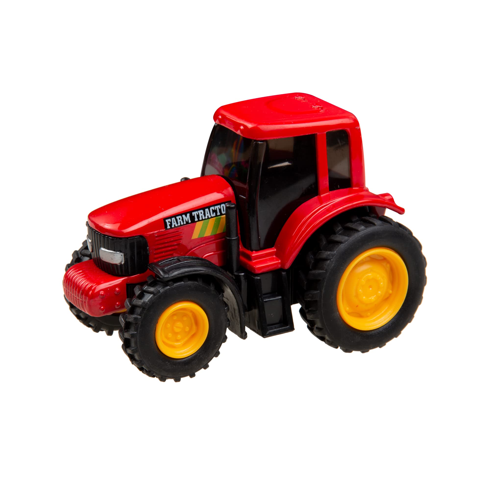 PMT Holdings Playmaker Toys 4 Pack Toy Tractors, Pull-Back Tractors Comes with 1 Blue, 1 Green, 1 Orange, 1 Red (4 Tractors) 9665D 0