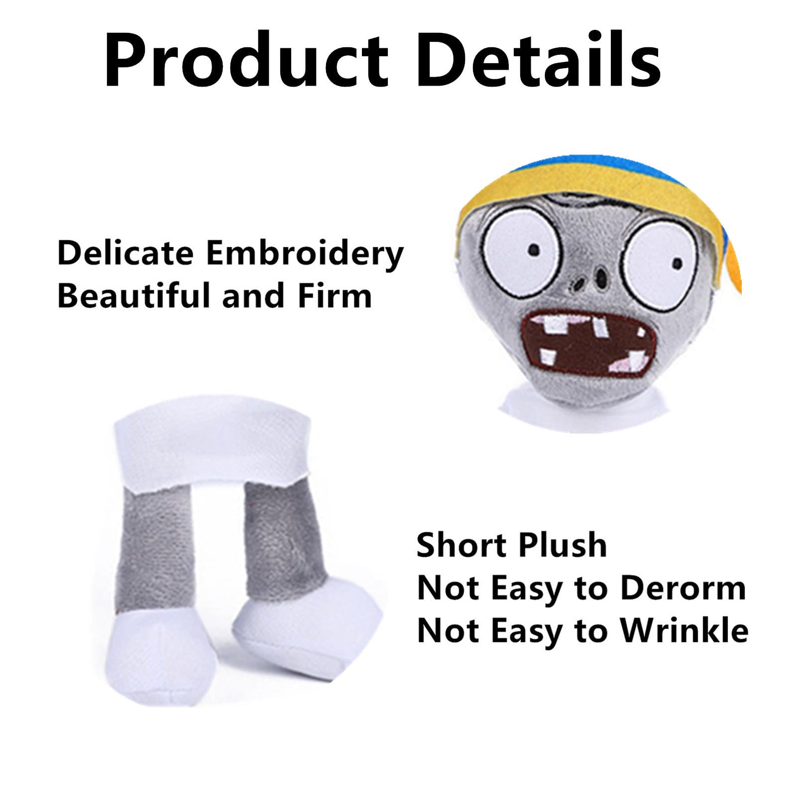 JHESAO 12" Plants and Buckethead Zombies Plush Toys Normal Zombies PVZ Plushies 1 2 Stuffed Soft Doll Buckethead Zombies New