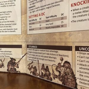 Stat Trackers DM Screen for 5th Edition: Dry-Erase with Built in hit Point Tracker, Essential 5e Rules Reference, Amazing Illustration