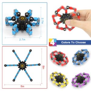 Buluwans Fidgets Sensory Toys Transformable Chain Mechanical Fidget Toy 2 Pack Deformation Fidgets Spinners for Girls Boys Kids Adults Stocking Stuffers