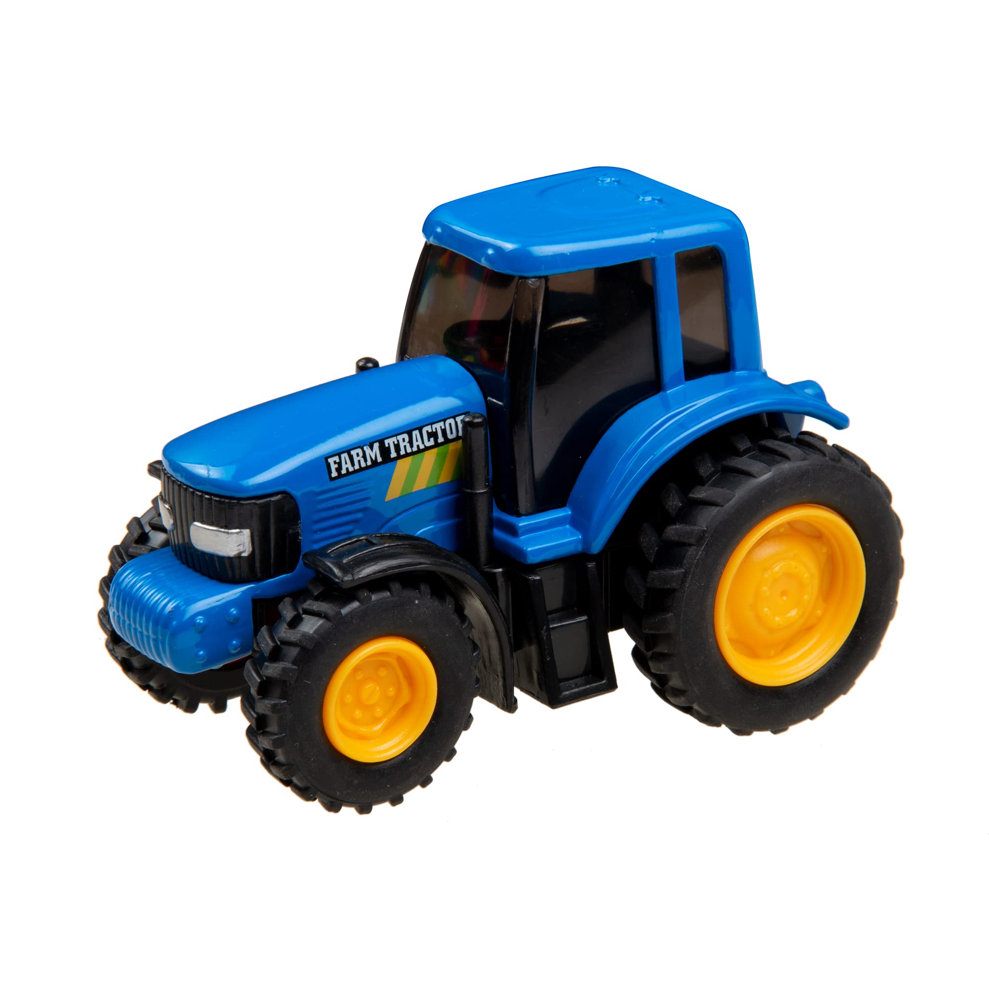 PMT Holdings Playmaker Toys 4 Pack Toy Tractors, Pull-Back Tractors Comes with 1 Blue, 1 Green, 1 Orange, 1 Red (4 Tractors) 9665D 0