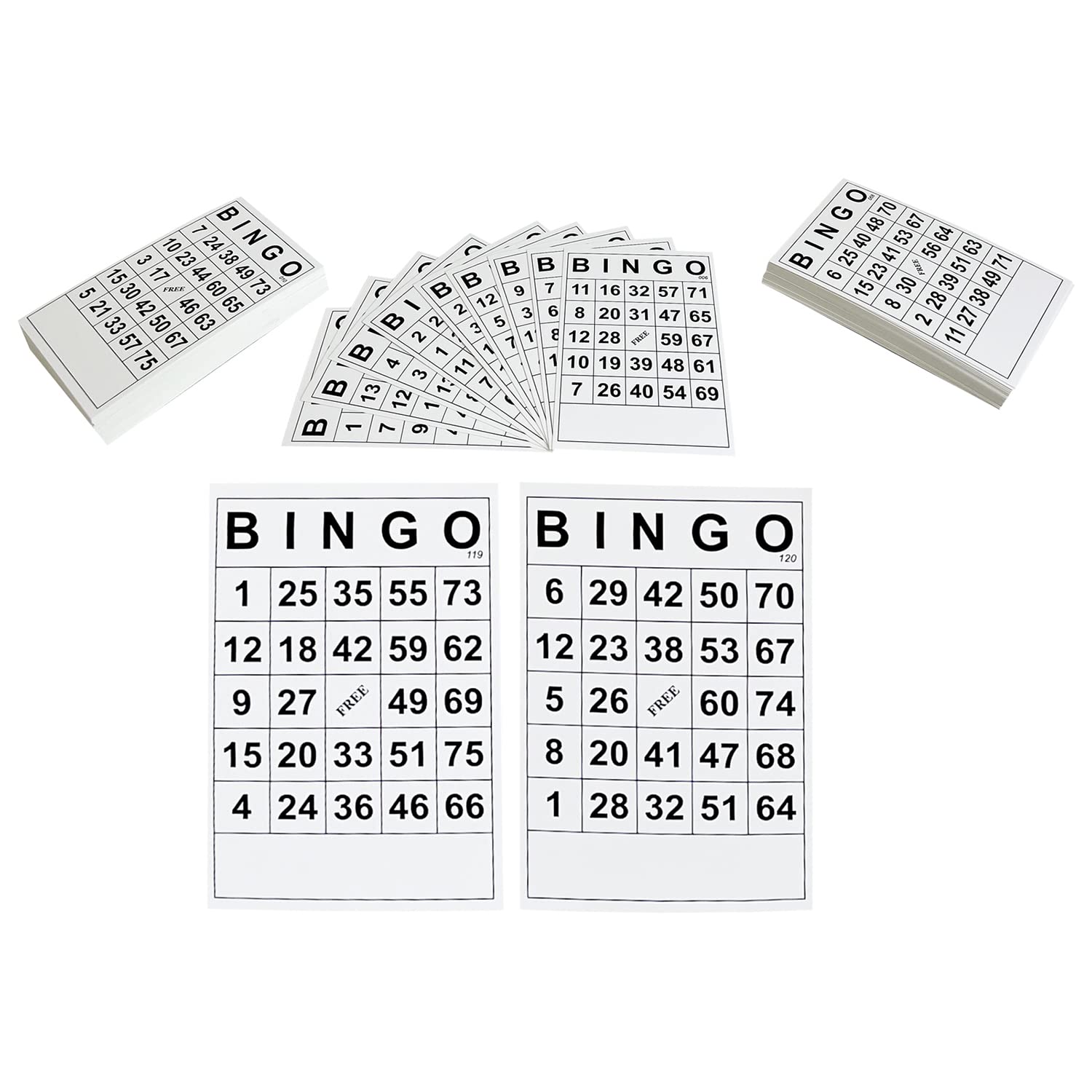 SEETOOOGAMES Bingo Game Cards Sheets - Paper Bingo Cards Bulk Reusable - Bingo Set for Adults, Family, Party, Large Groups - Pack of 120