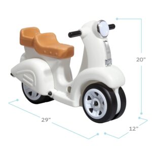 Step2 Ride Along Scooter for Kids, Foot-to-Floor Ride On Toy, Stylish Adventure on Four Wheels, Toddler Ages 1.5 - 4 Years Old, White