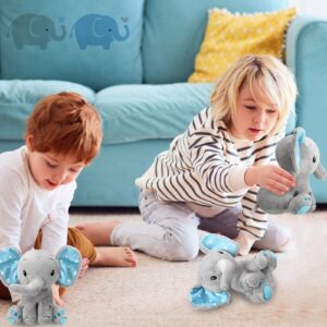 Zomiboo 3 Pieces Elephant Stuffed Animal 8 Inch Baby Stuffed Elephant Animal Plush Toy Gift Baby Girl Boys Bed Decor (Cute Style)