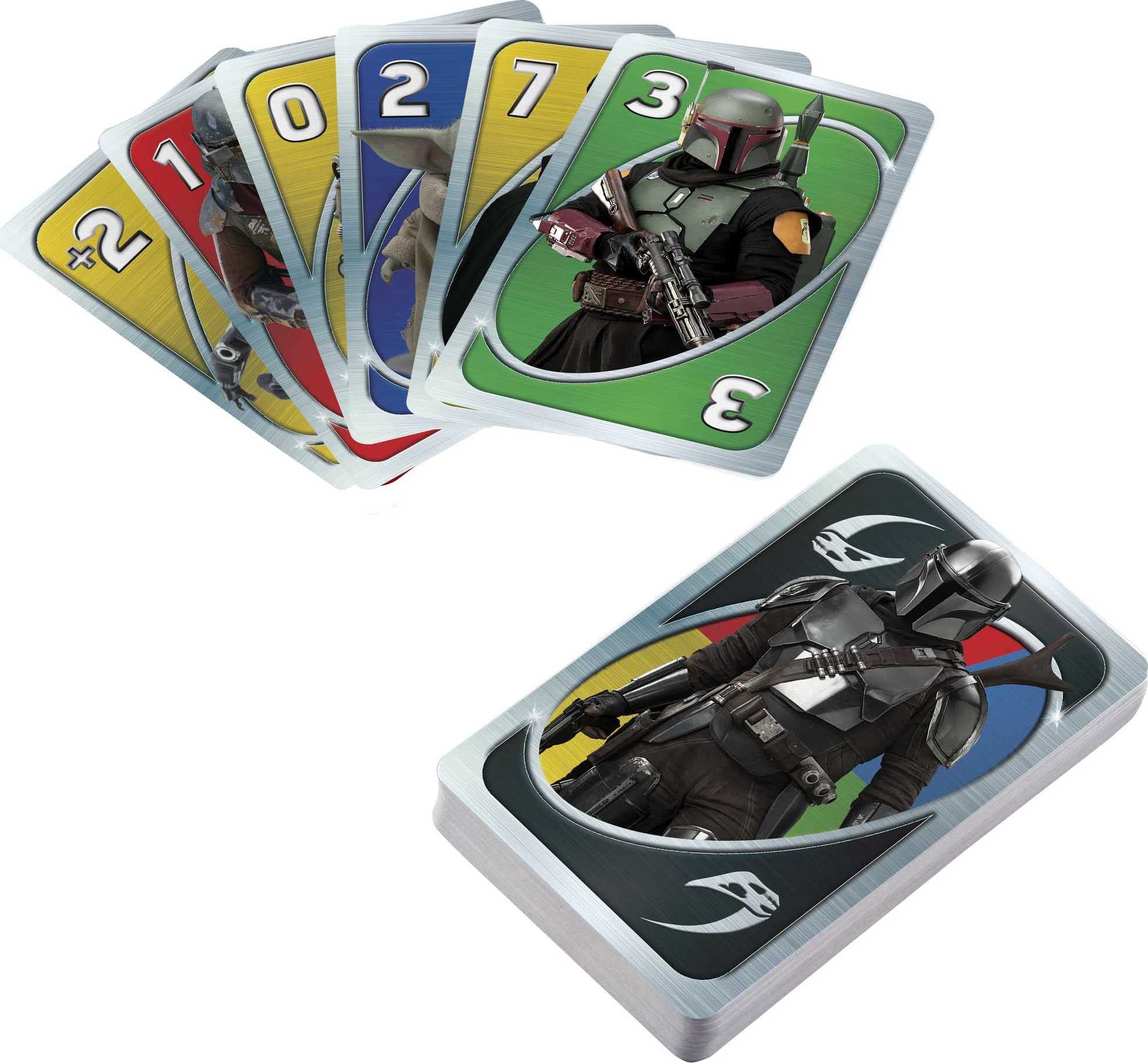 Mattel Games UNO Star Wars The Mandalorian Card Game, Travel Game in Collectible Storage Tin & Special Rule, 2-10 Players