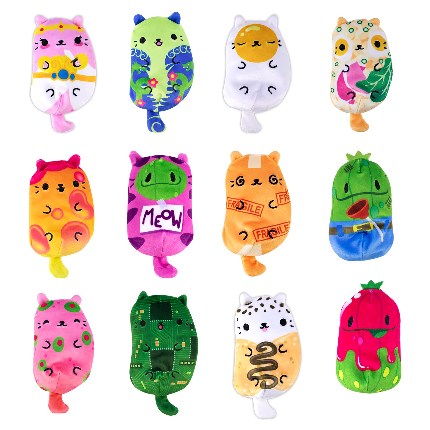 Cats vs Pickles - Mystery Bags - Gold Wave - 1pk - 4" Bean Filled Plushies! Great for Stocking Stuffers, Advent Calendars for Kids, Boys, & Girls.