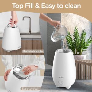 Humidifiers for Large Room 5L Ultrasonic Cool Mist Humidifier for Bedroom Cute Humidifier Ultra Quiet Top Fill Air Humidifier for Baby Plants with Essential Oil Diffuser and Remote Control, White