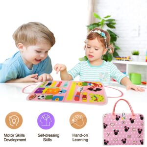 YQTAT Toys for 1 Year Old Girl, One Year Old Girl Birthday Gift, Montessori Busy Board Toddler Toys Age 1-2, Sensory Learning Toys for Toddler 1-3 Educational Busy Book Travel Toys