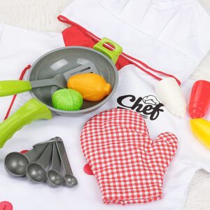 Lesheng space Chef Costume for Kids, Cook Role Play Dress -Up Set with Realistic Kitchen Toys, Pretend Chef Outfit for Halloween