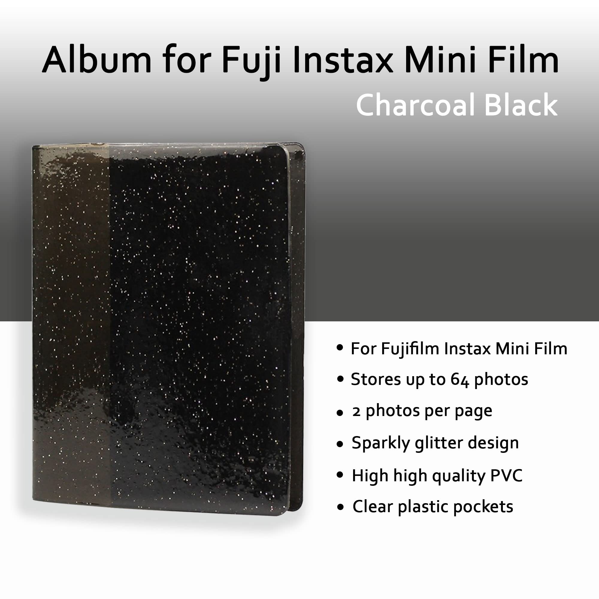 Fujifilm Instax Mini 11 Instant Camera Mocha Grey | Instax Mini Twin Pack Film | Glitter Photo Album Holds 64 Photos | Groovy Case | Cloth