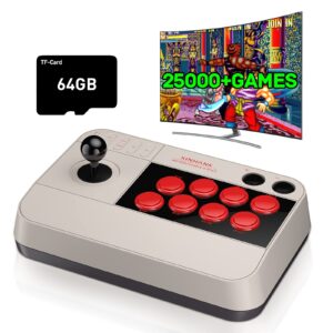 Kinhank Arcade Game Console Built-in 25000+Games, Super Console Arcade Video Game Console S905X3 Chip, 3D Joystick Turbo Function