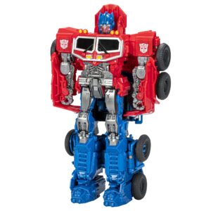 transformers bumblebee cyberverse adventures dinobots unite smash changer optimus prime action figure, toys for 6 year old boys and girls and up, 9-inch