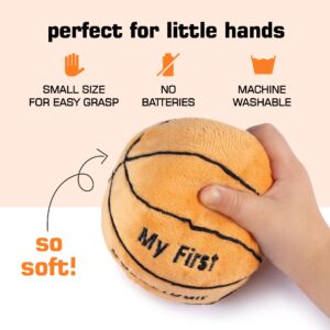 Plush Baby Basketball Rattle | Baby Basketball Toy | Learning Content | Great Gift for Baby and Toddler Girls or Boys | 0-36 Months