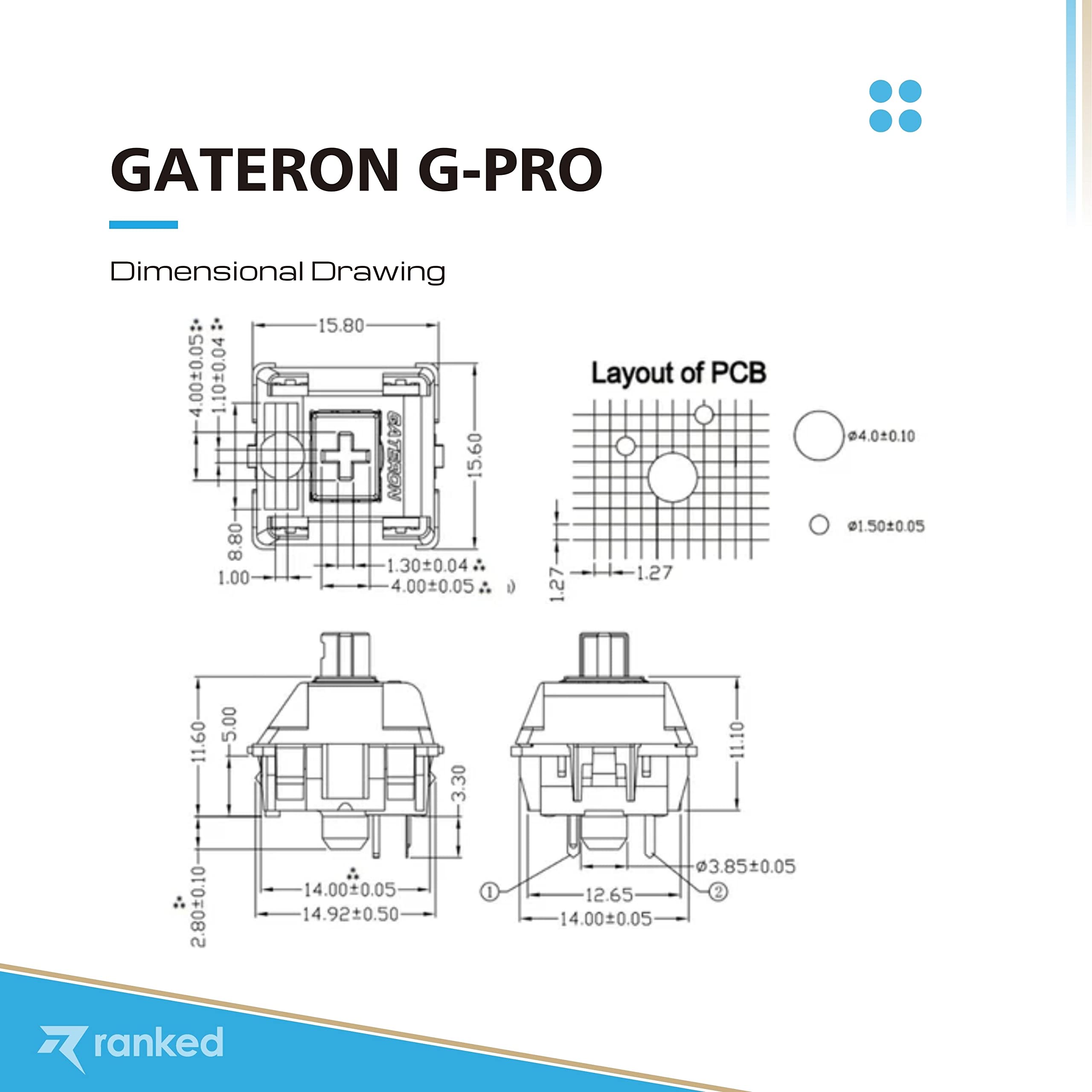 Pack of Gateron ks-9 G PRO Switches for Mechanical Gaming Keyboards | Plate Mounted | Pre Lubed (Gateron PRO Brown, 65 Pcs)