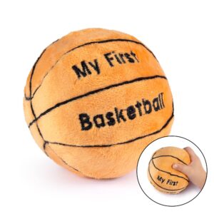 Plush Baby Basketball Rattle | Baby Basketball Toy | Learning Content | Great Gift for Baby and Toddler Girls or Boys | 0-36 Months