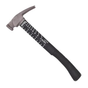 Boss Hammer Construction Grade Ti64 Titanium Hammer with Tough-Fiber Shock-Absorbing Fiberglass Handle - 12 oz, No-Slip Grip, Milled Faced - BH12TIPFM