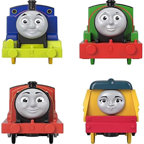 Thomas & Friends Thomas, Percy, James & Rebecca Train Engine Set - Set of 4 Motorized Toy Train Engines for Preschool Kids Ages 3 Years & Older