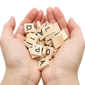 XYSMZM 400 Pcs Scrabble Letters, Wood Scrabble Tiles for Crafts