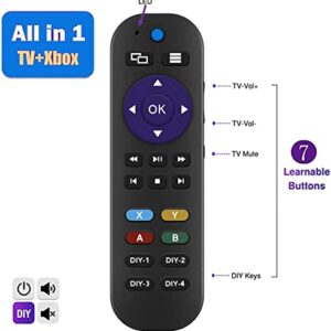 Universal Remote for Xbox One, Xbox One S and Xbox One X, Remote Control Has 7 Learning Programmable Buttons to Control All TVs, Soundbar, DVD & Receiver