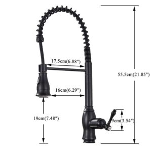 YJRIC Kitchen fau cet Black/Brushed Kitchen Faucet Deck Mounted Hot Cold Water Mixer Faucet for Spring Kitchen Pull Down Mixer Crane 2 Function Spout,Black Bronze