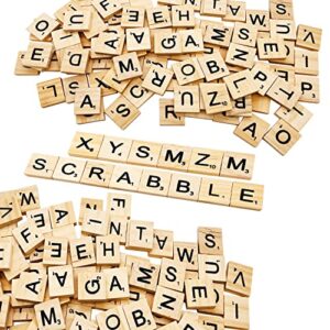 XYSMZM 400 Pcs Scrabble Letters, Wood Scrabble Tiles for Crafts