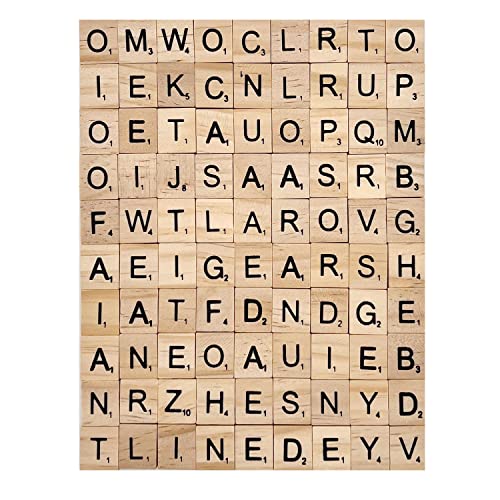 XYSMZM 400 Pcs Scrabble Letters, Wood Scrabble Tiles for Crafts